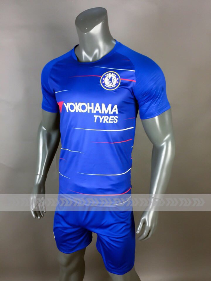Mẫu đồng phục quần áo đá banh của CLB Chelsea mùa giải 2018-19 của shop HẠNH PHÚC SPORT.
