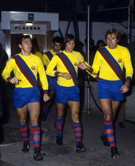Mẫu quần áo đá banh của CLB Barcelona vào những năm 1975-80