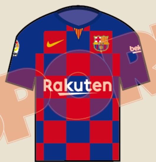 Mẫu áo đá banh bị rò rỉ của CLB Barcelona 2019-20 mặt trước