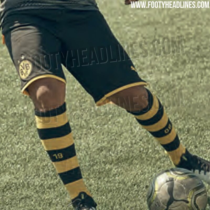 những họa tiết trên quần và vớ đá banh của Dortmund mùa giải 2019-20