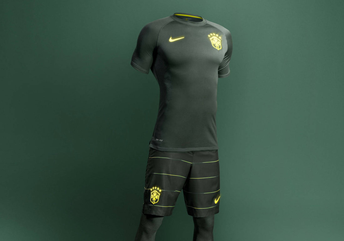 mẫu quần áo bóng đá brazil màu đen