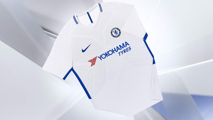 Mẫu thiết kế áo đá banh sân khách của Chelsea 19-20 được Nike sản xuất.